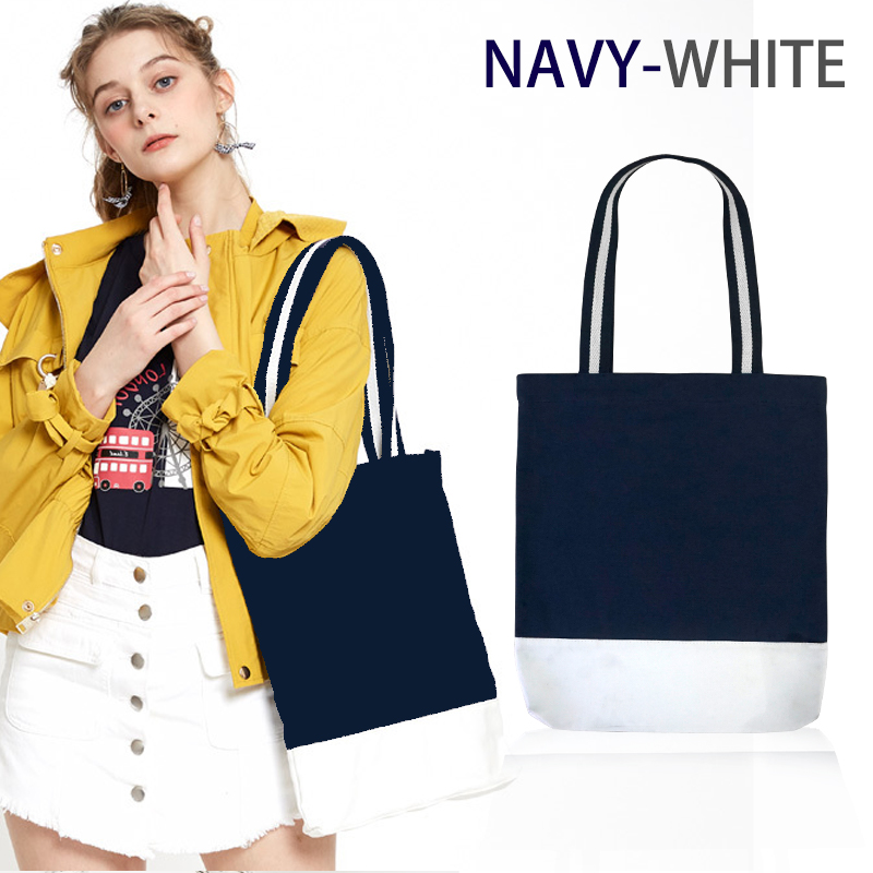 กระเป๋าผ้าแคนวาสขายส่ง NAVY กรมท่า-ขาว