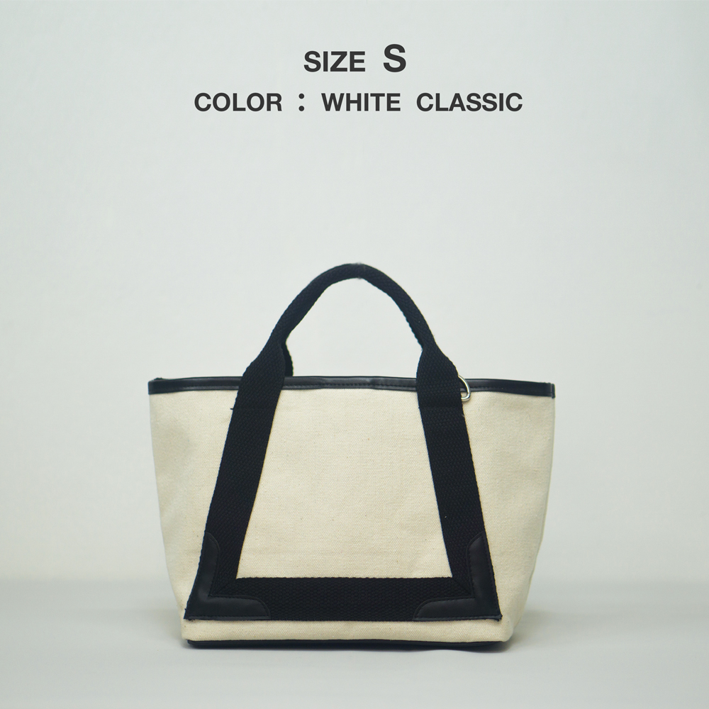 กระเป๋าผ้าขายส่ง Paris สีขาวคลาสสิค CV008-21 ไซส์ S
