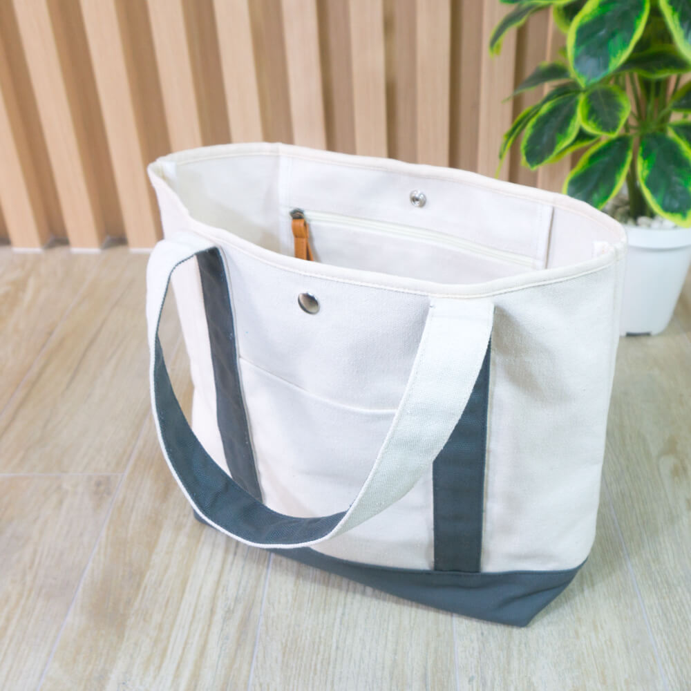 กระเป๋าผ้าแคนวาสขายส่ง Japan สีเทา CV006-2