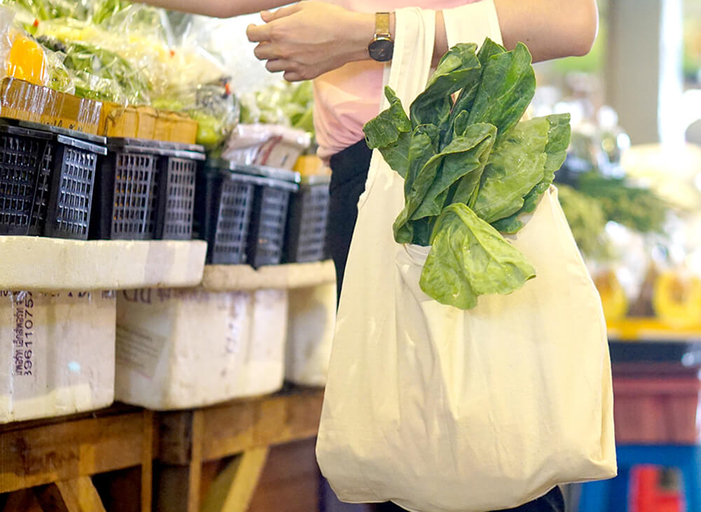 กระเป๋าผ้าดิบขายส่ง Market Bag